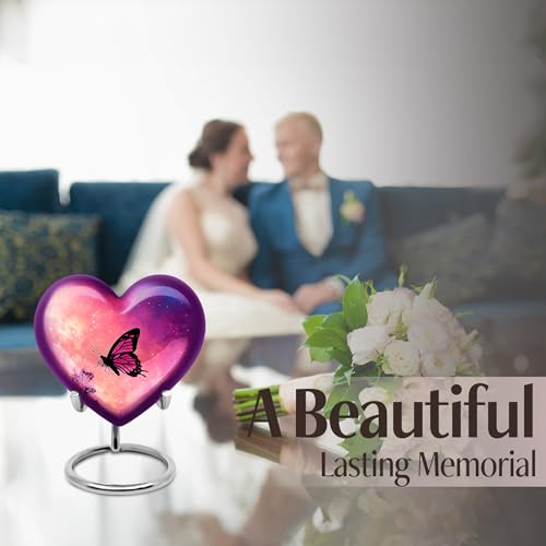 Image of Butterfly Urn Small Keepsake Urn for Ashes Adult Male & Female 3 Inch 4 Qty | Mini Burial Urns for Women Human Remains Mom & Dad