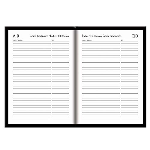 Agenda Diária Capri Couro Preta 2021 Foroni