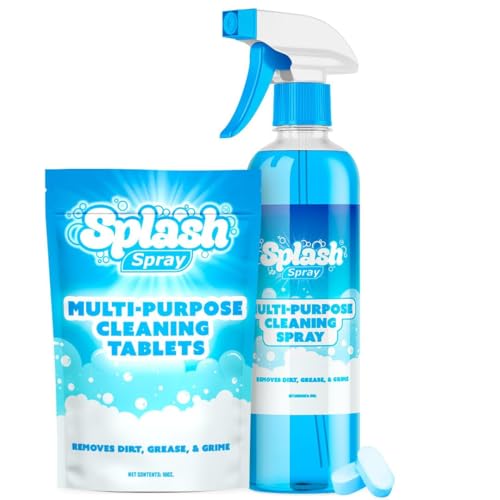 Splash Spray Multi-Purpose Cleaning Tablets - 5x Cleaning Tablets and Bottle Spray - Mix with Warm Water