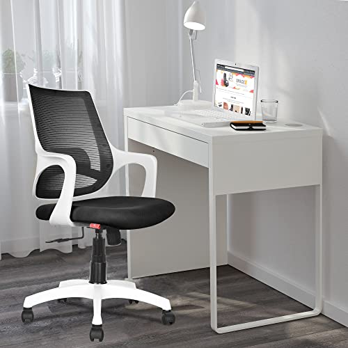 ROSE® Mono | 3 Years Brand Warranty | Ergonomic Office Chair, Study Chair, Revolving, Rolling, Desk, WFH, Task, Home & Work Chair (White & Black)