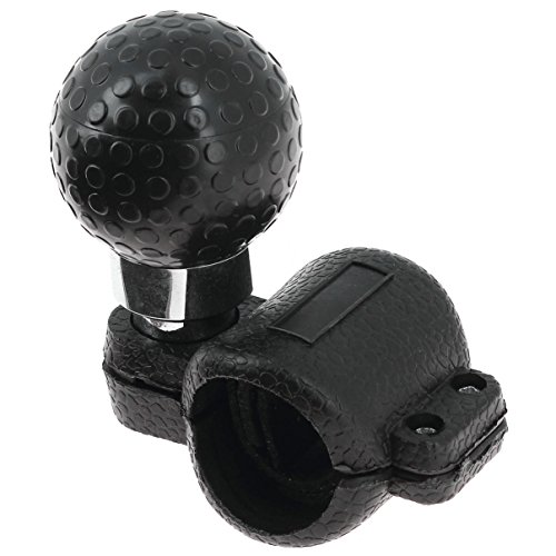 S SUMEX Pomo Volante Universal para Todo Tipo de Volantes Tipo 'Bola Golf', Color Negro