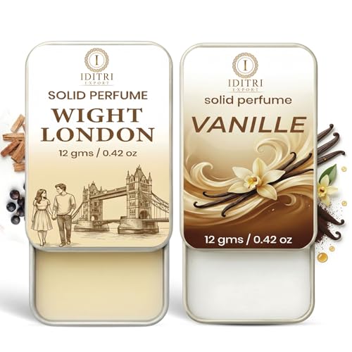 Image of Solid Perfume |wight london&Vanille Alcohol Free Wax Perfume Balm, Long Lasting | Pocket Tin 12g, Pack Of 2| Non Greasy Smooth Glide, Travel Friendly Unisex Gifts He Or Her