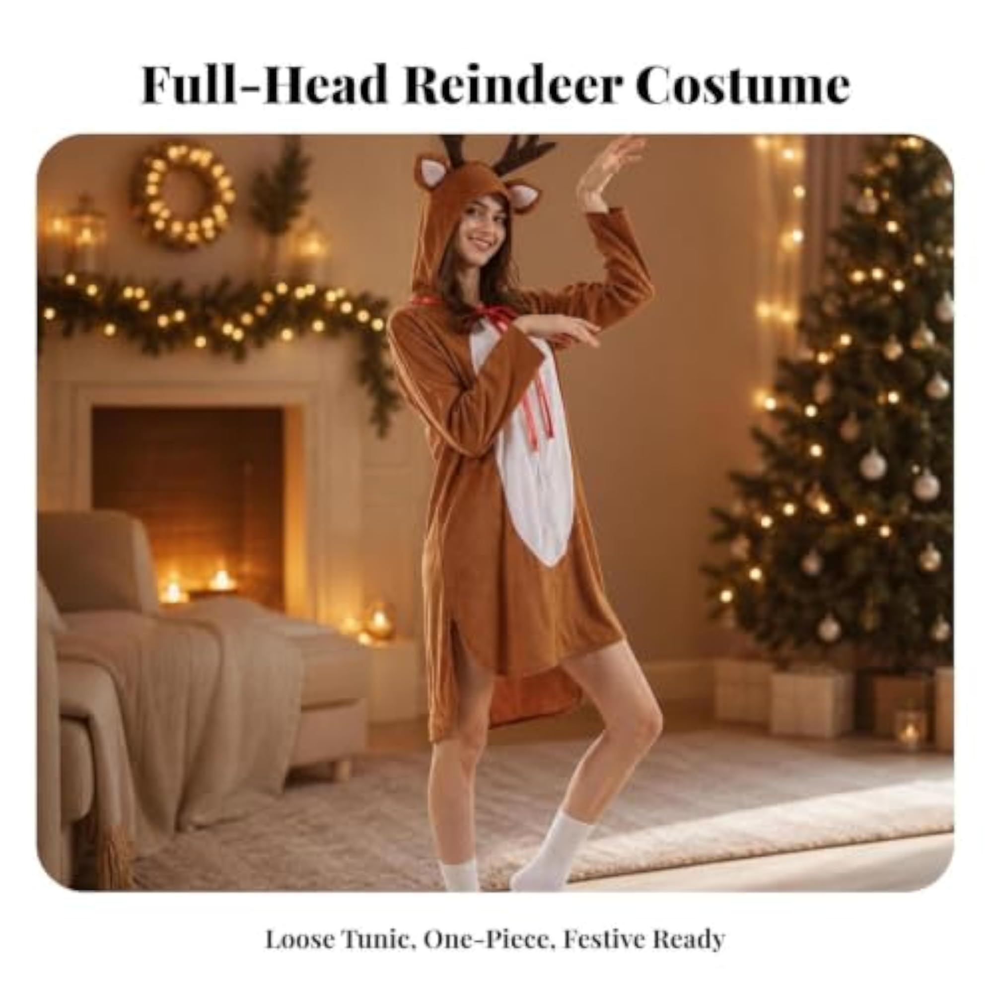 Playful Reindeer Costume for Christmas Parties