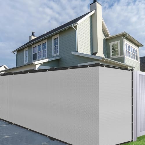 Buzzbazaar 6' x 57' Gray Heavy Duty Privacy Fence Screen - Commercial Grade Shade Cover with Brass Grommets, Outdoor Wind Block & Yard Barrier, Customizable Size