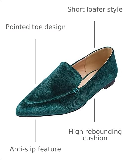Image of FEVERSOLE Women's Loafer Flat Pointed Fashion Slip On Comfort Driving Office Shoes