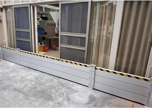 RWSEFK Flood Protection Baffle,Flood Protection Barrier, Water Barrier Outdoor for Driveway/Garage/Wet Room, Reusable Detachable Flood Barriers,(H 100cm(39.4in),L145cm(4.75ft))