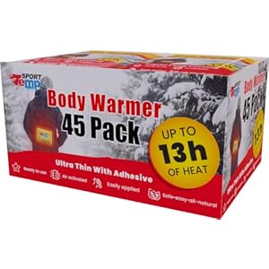 Body Warmers (45 Count) – Up to 13 Hours of Heat, Easily Apply with Adhesive – Ultra Thin, Easy, All Natural – Air…