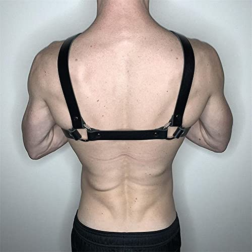 Goobester Men's Harness Tops Sword Belt Leather PU Body Bondage Clothing Strap Adjustable3