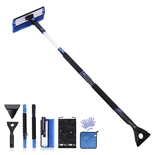 JOYTUTUS 47â€³ Snow Brush for Car, Snow Shovels for Snow Removal with Ice Scraper for Car Windshield, Snow Shovel for Car Extendable, 270Â° Pivoting Snow Remover for SUV, Truck, Van, Minivan