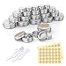 Produktbild 24 Stücke Aluminium Leer Döschen,PAMIYO Set Aluminium Leer Döschen, Leere Dosen mit Schraubdeckel für lippenbalsam, Lotion, Creme, Masken, Mini-Kerzen-(5ml,10ml,20ml,30ml)
