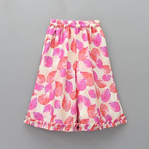Image of Prawah Girls Printed Western Top and Orange Flared Palazzo for Girls 2 to 9 Years