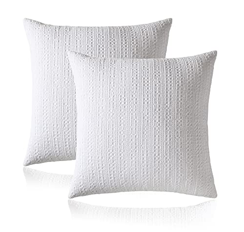 Image of Christmas White Cushion Covers 16x16 | Set of 2 | 100% Cotton | Christmas Theme Off White Cushion Covers 16x16 | Xmas Cushion Covers 16 x 16 inch