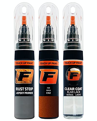 FIRANTO stylo peinture de voiture pour Dacia CNZ Brun Terracotta réparation couleur voiture 3 en 1, rayures stylo retouche peinture 15ml avec pinceau, apprêt, laque