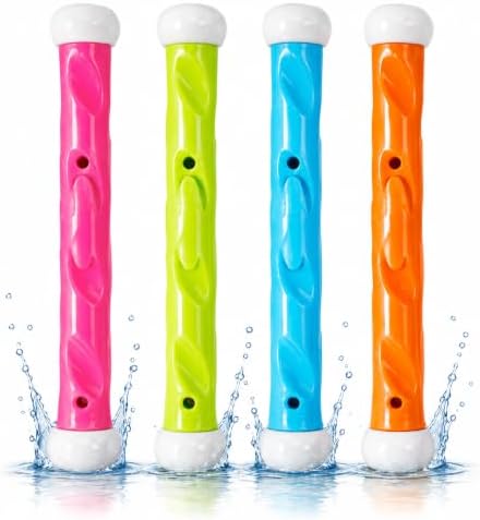 TK Gruppe Timo Klingler 4X Tauchstäbe für Kinder & Erwachsene - Pool & Schwimmbad - Wasserspielzeug für Tauchspielzeug zum Tauchen - Tauchringe (4X Tauchstäbe)