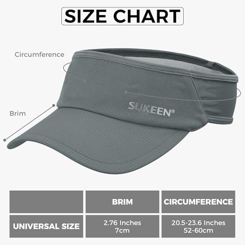 Image of Sukeen 2 Pack Sports Sun Visor Women Men Lightweight Packable Stretchy Visor Hat for Golf, Tennis, Running