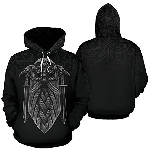 Sweat-shirt décontracté imprimé 3D avec graphique d'Odin mythologie nordique