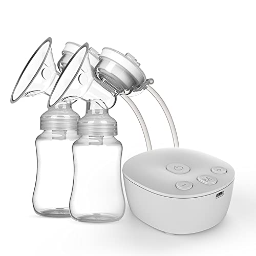 Bomba eléctrica de mama, bomba de lactancia de doble succión sin diseño de flujo de espalda, succión ajustable, modos de bombeo y masaje, bomba de leche USB ultra silenciosa para viajes, hogar sin BPA