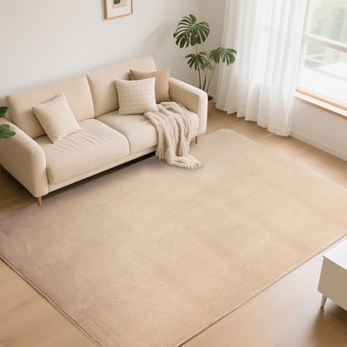 カーペット ラグマット 160CM*200CM 滑り止め付 厚み 洗えるラグ 抗菌 防臭ふわっとした手触り 防音絨毯 長方形 約2畳 Bestome ベージュ