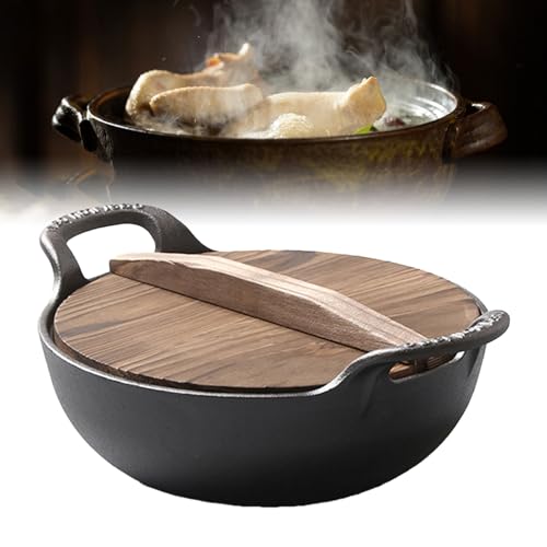 Wok de hierro fundido TARSHYRY con tapa de madera 32cm miniatura 6