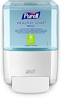 PURELL ES4 PUSH-STYLE SOAP DISPENSER & PURELL HEALTHY SOAP Mild Foam Refill Starter Kit, White, 1200mL. Manual soap dispenser with exceptionally mild foam hand soap. Helps wash away dirt and germs