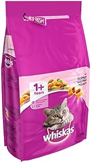 Whiskas 1+ - Dry Cat Food - for Adult cats - with Salmon - 6 x 1.9 kg