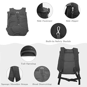   Dog-Carrier-Backpack-Legs-Out-Easy-Fit-Dog-Front-Carrier-Adjustable-Breathable-Pet-Bag-Double-Shoulder-Backpacks-for-Travel-Hiking-Walking-Cycling-Outdoor-Use-Black-XL