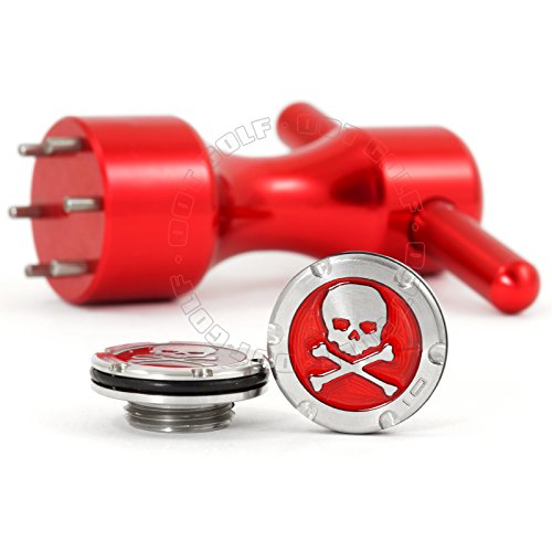 19th Hole Custom Shop 2 x 10g Deluxe Tour Style Weights for Scotty Cameron Fastback, Squareback and Roundback Putters Wrench, Skull, Red (Red)