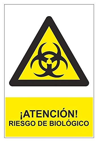 Normaluz Rd35617 Señal Adhesiva Atención Riesgo De Biológico, Adhesivo De Vinilo, 15 X 20 Cm