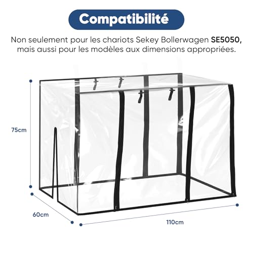 Housse de pluie pour chariot Sekey accessoire de transport pliable EVA