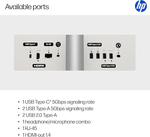 Image of HP 27 Inch All in One Touchscreen Desktop Computer | AMD Ryzen 5 7520U Processor (8 Cores, Up to 4.3 GHz) | 8GB DDR5, 256GB SSD | FHD IPS Display | WiFi 6 | Windows 11 | Wireless Keyboard and Mouse