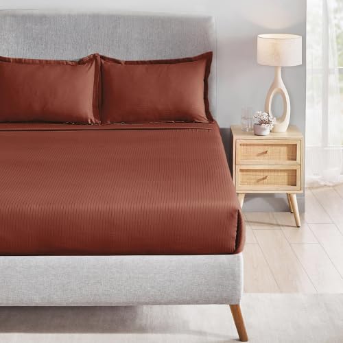 Image of myTrident Bedsheet for Double Bed King Size | 108 inch x 108 inch | Ember