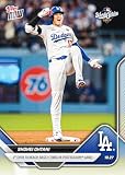 2025 Topps Now Shohei Ohtani #906 1st Ever to Reach Base 9 Times in Postseason Game Los Angeles Dodgers Baseball Card