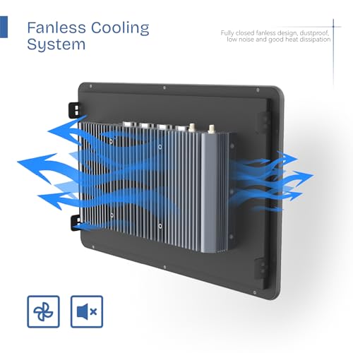 Image of 15.6 inch Fanless Industrial Panel PC,16:9 Embedded 10 Point Touch PC,Windows 10 IP65 All-in-One Computer,Auto Power-on,for Factory,Automation,Kiosk,Business (I3-7100U, 16G RAM 256G SSD)