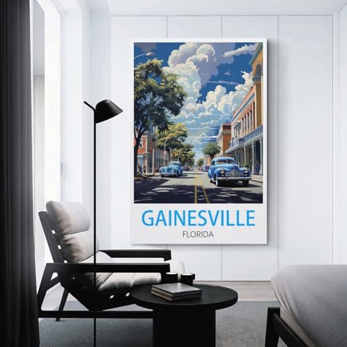 Affiche voyage vintage Gainesville Florida sur toile grand format 60x90 - 3