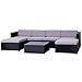 Produktbild Svita Lugano Poly Rattan Lounge Garten-Set XXL Sofa-Set Garnitur Gartenmöbel Couch-Set (XXL, Schwarz)
