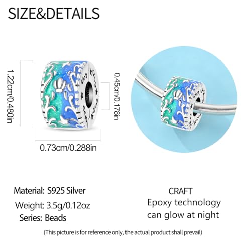 Image of 925 Sterling Silver Charms,Hypoallergenic Beads,Compatible with Pandora Bracelets and Necklaces,Women Holiday Gift Pendants