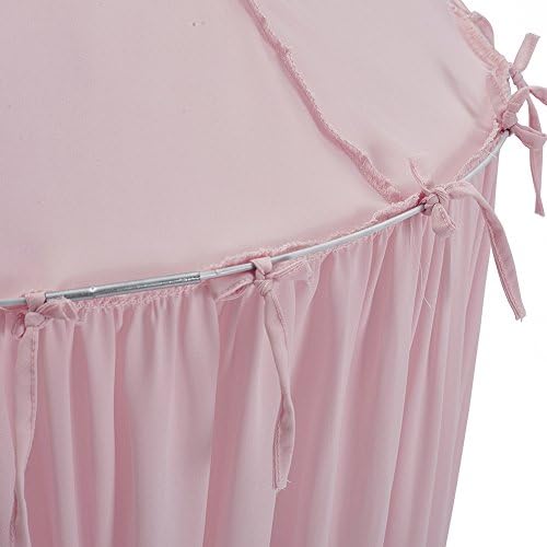 Princess Bed Canopy Mosquito Net for Kids Baby Crib, Round Dome Kids Indoor Outdoor Castle Play Tent Hanging House Decoration Reading Nook Chiffon Canvas,Pink