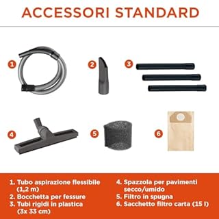 BLACK+DECKER Aspiratore Solidi e Liquidi BXVC15PE (1200 W, 15 l)