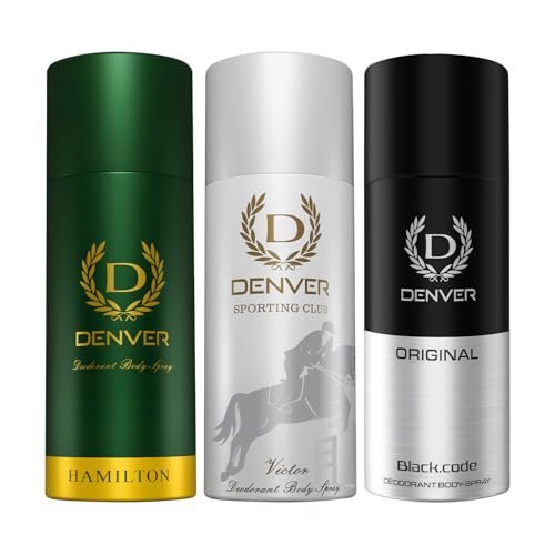 Denver Hamilton, Black Code & Victor – 150 ML Each Deodorant For Men, Pack of 3|Long Lasting Deodorant For Men