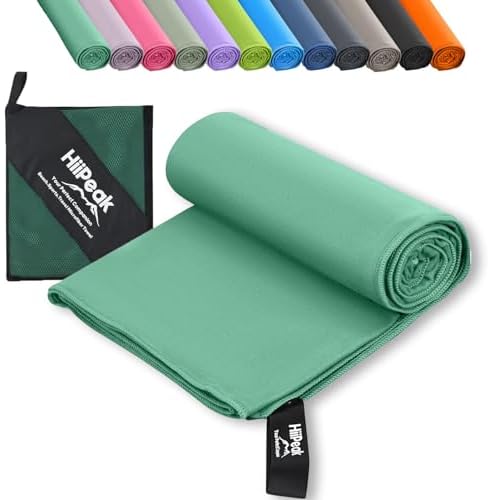 HiiPeak Small Microfibre Gym Towel for Active Sports (40x80cm) Running, Perfect for Athletes Training Outdoors - Quick Dry Lightweight Absorbent Swimming Hiking Drying Towel for Men,Women 80