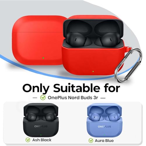 Image of Soft Silicone Case Cover Compatible for OnePlus Nord Buds 3r (2025) -Red
