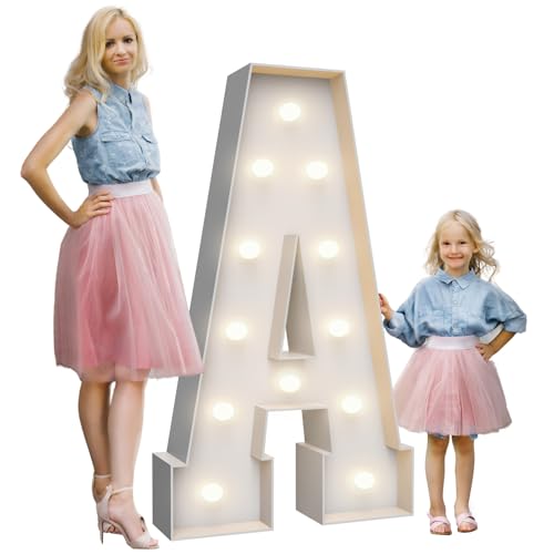 Teebloom 4FT Light Up Marquee Letter A - Large Foam Board Mosaic Kit