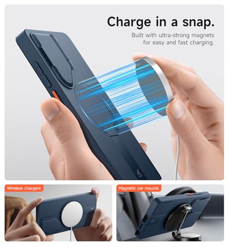 Image of SURITCH for Samsung Galaxy S26 Ultra Phone Case, Magnetic Protective Cover with Camera Cover & Adjustable Metal Kickstand for Galaxy S26 Ultra -Dark Blue
