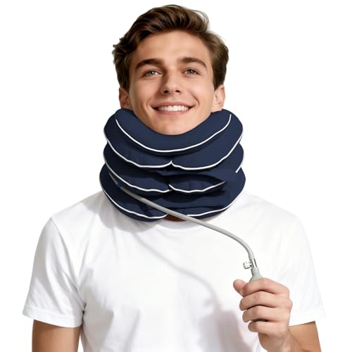 Image of Cervical Neck Traction Device for Home Use, Inflatable Neck Stretcher for Instant Neck Pain Relief, Adjustable Neck Support Brace, Neck Decompression, Neck Extender