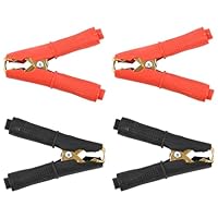 Alnicov 2 Stück Rot 2 Stück Schwarz Kfz-Krokodilklemmen, robuste isolierte Batterieklemmen aus reinem Kupfer, Überbrückungsbatterieklemmen, elektrische Überbrückungskabelklemmen