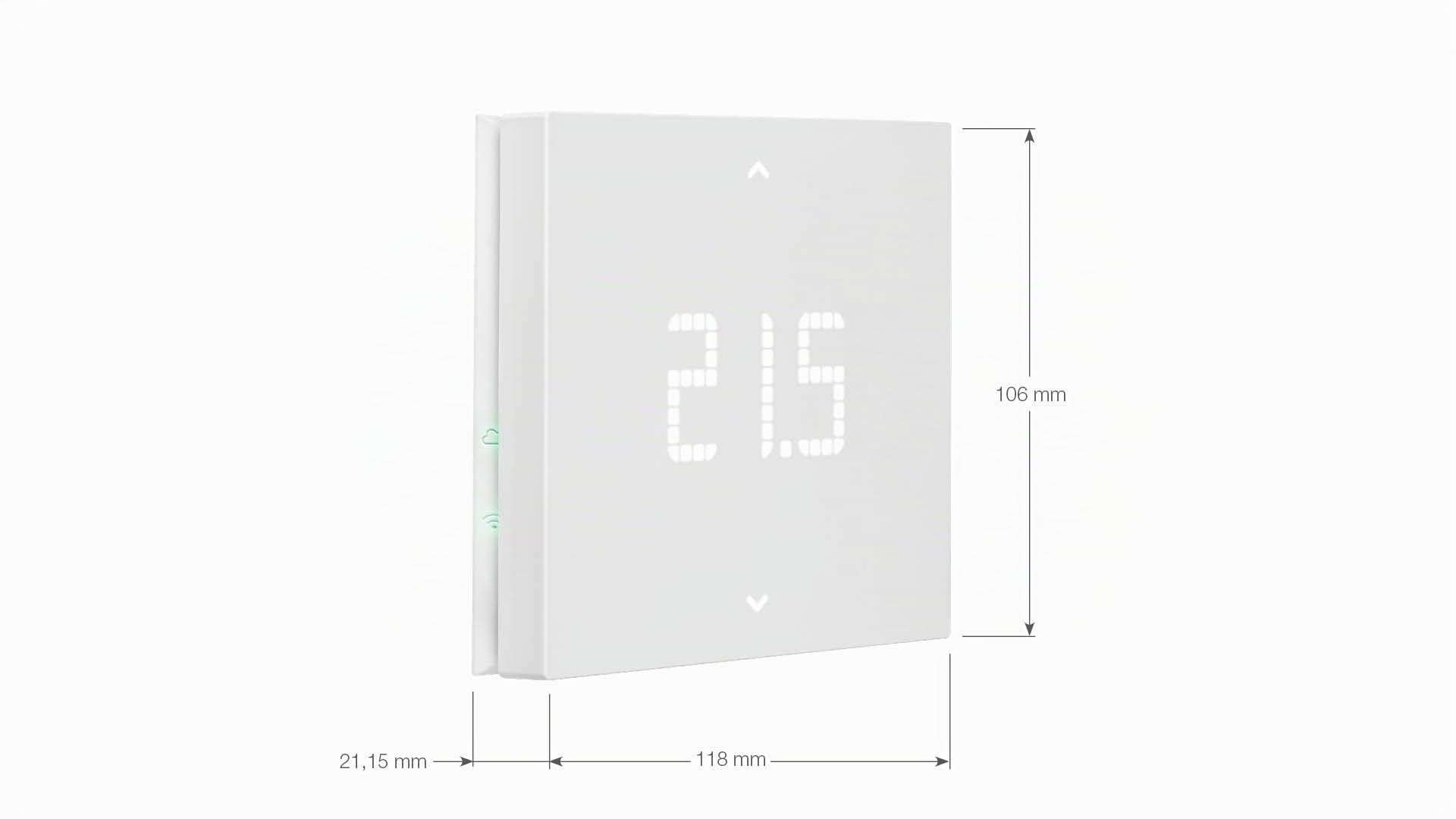 Vimar 02912 Termostato WiFi, compatibile con assistenti vocali Alexa e Google, riscaldamento e condizionamento ON/OFF e PID, gestione locale e da App View, Bluetooth, retroilluminazione LED