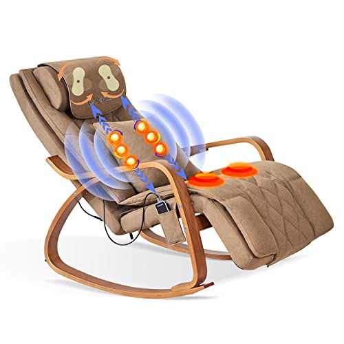 Massage Chair - Rocking Massage Recliner Chair With Shiatsu, Vibration, And Rolling Massage For Full Body Relaxation - Adjustable Footrest And Removable Cushion For Home Use (Brown) #TOP12