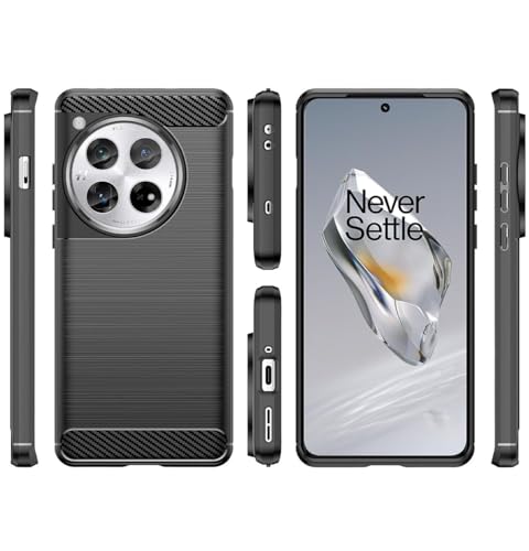 Image of NPRC Hybrid Ultra Slim Protective Case TPU Non-Slip Carbon Fiber Texture Shockproof Case Cover for Oneplus 12R - Black