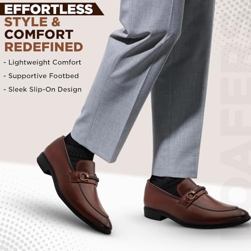 Image of STANPHORD Mens Apex Formal Shoes | Office Wear Lightweight Stylish Slip on Loafers | Basic Classic Shoes | Everyday Wear