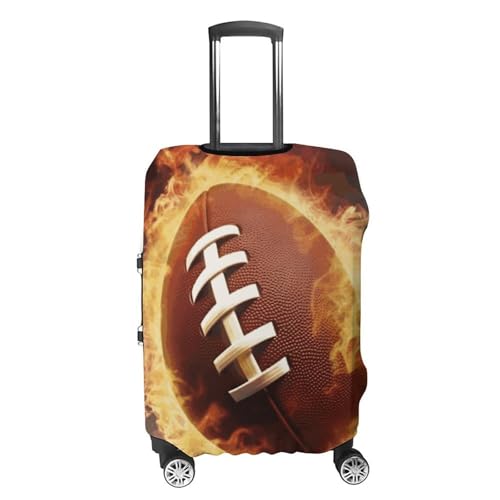 Flaming American Football Printed Luggage Cover Protector, Fits 18-32 Inch Luggage4